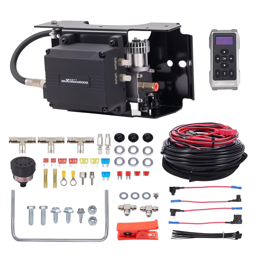 maXpeedingrods dual-path air compressor unit enabling independent inflation for balanced loads