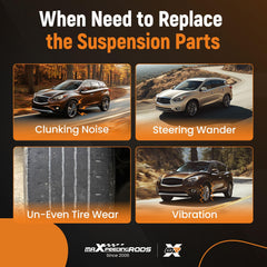 maXpeedingrods front lower control arm kit for Infiniti QX60 enhances handling.