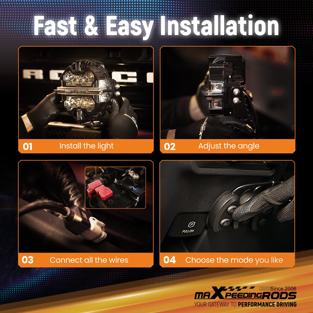 maXpeedingrods IP68 waterproof design withstands rain and dust on tough roads