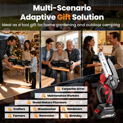 maxpeedingrods mini chainsaw in-use cutting branches and logs