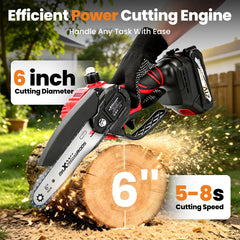 maxpeedingrods mini chainsaw with two batteries for extended runtime