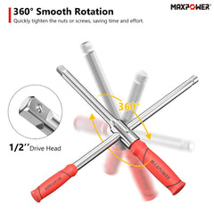 MAXPOWER lug wrench socket 17-19 mm enabling quick wheel nut removal