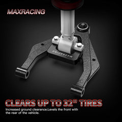 MAXRACING 1.5 leveling kit billet aluminum components for durability and strength.