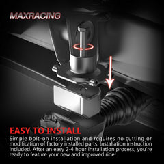 MAXRACING level kit elevates front to balance with rear on compatible F-series