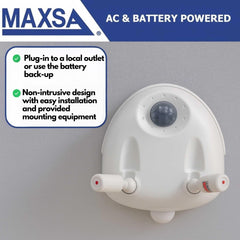 Maxsa 37313 easy installation with screws or tape and 9 ft power adapter.