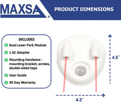 Maxsa 37313 motion-activated lasers provide hands-free parking cues.