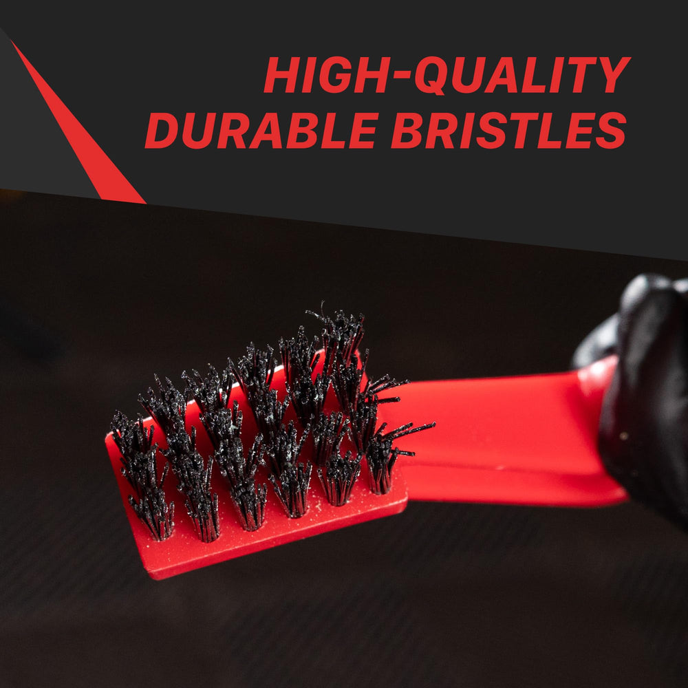 Maxshine detailing session essentials red brush helps speed up cleaning during jobs.