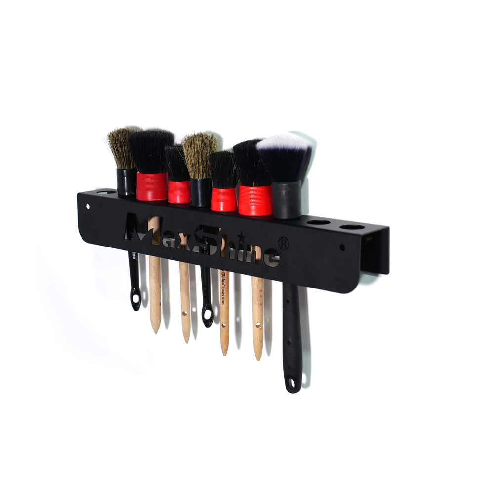 Maxshine organized workspace with brush rack ready for use