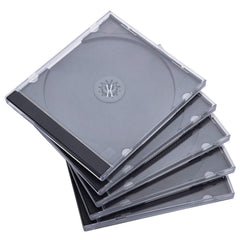 Maxtek clear jewel case front view for organized single-disc storage.