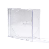 Maxtek ultra-thin CD jewel case with 5.2mm profile and clear frost tray for compact storage.