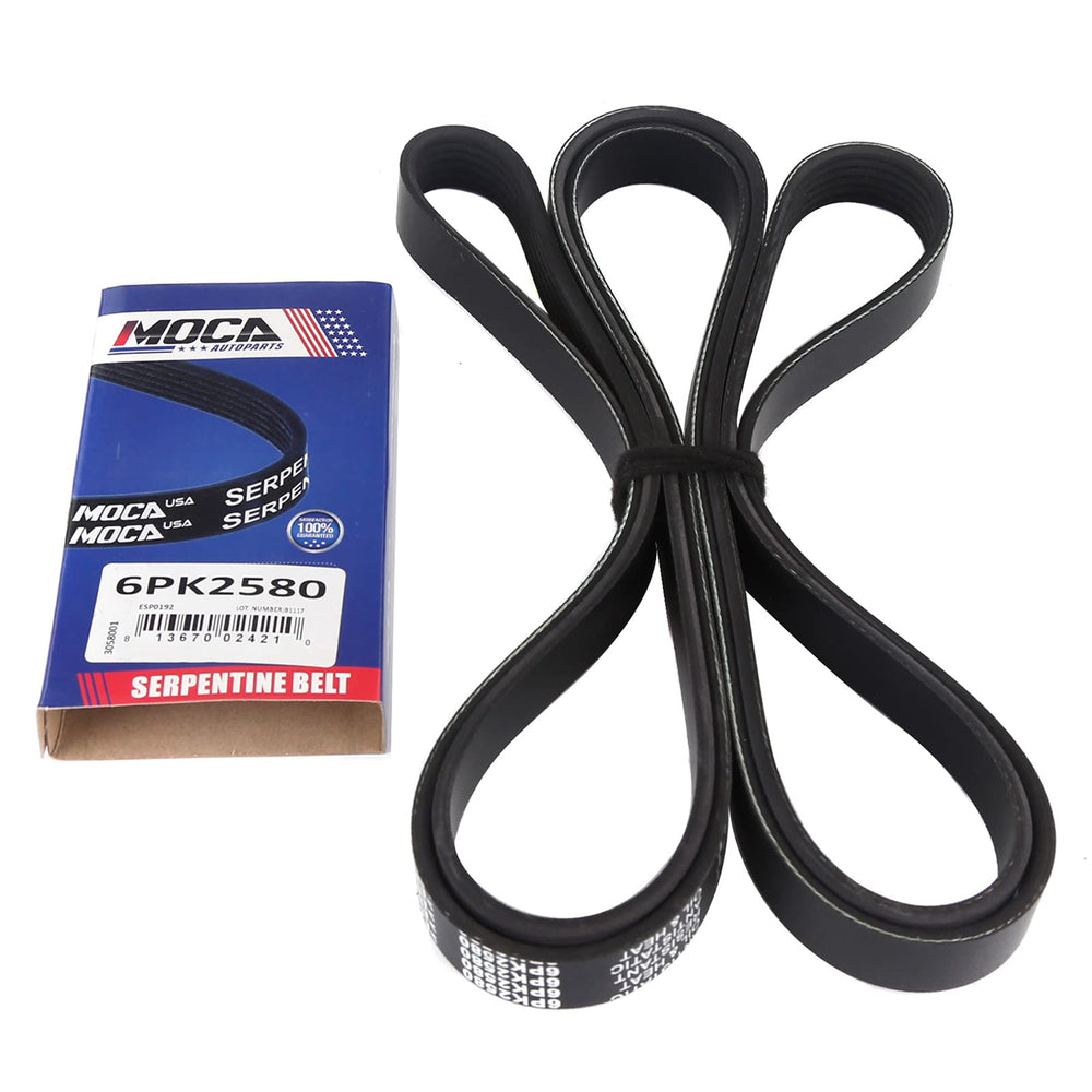 MAXWIN 6PK2580 belt teeth detail shows strong grip on pulleys