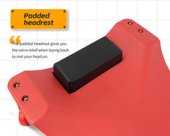 MaxWorks creeper side view with padded headrest for comfortable reach.
