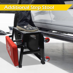 MaxWorks 50880 padded vinyl seat provides comfortable back support during detailing.