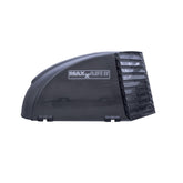 MAXXAIR Maxx II vent cover in smoke, side view, enhances rain protection while maintaining airflow.