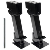 MaxxHaul 50970 stabilizer jack extended to 18 inches for level trailer.
