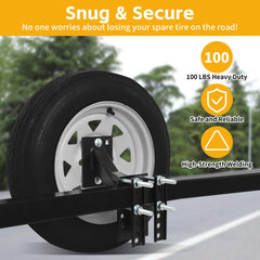 MAXXHAUL spare tire carrier includes zinc plated mounting hardware for secure mounting.