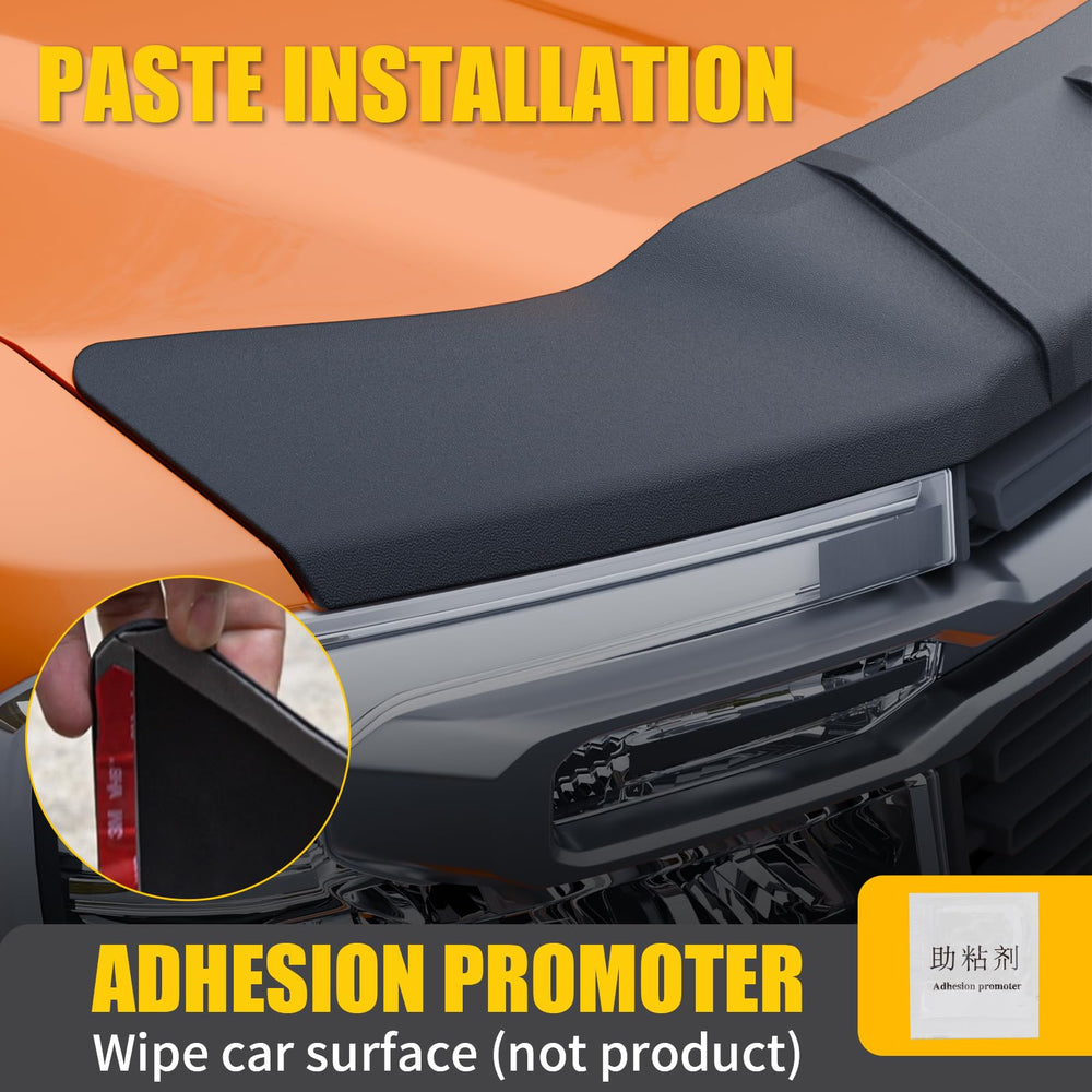 Installation of Maxzina hood deflector using adhesion tape and promoter.