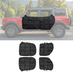 Maxzina Bronco door bags full set showing organized protection for all four doors.