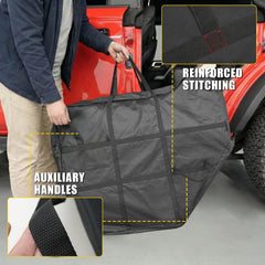 Maxzina Bronco bags in use on a Bronco demonstrating practical storage.