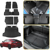 Maxzina Civic hatchback floor mats shown, offering all-weather protection and easy cleaning