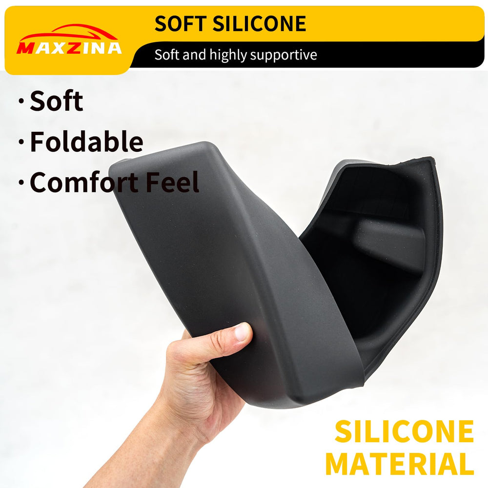 Maxzina Pilot rear door tray organized with sunglasses for easy access.