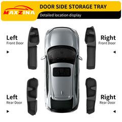 Maxzina door tray installation demonstrates simple, tool-free placement on the door pocket.