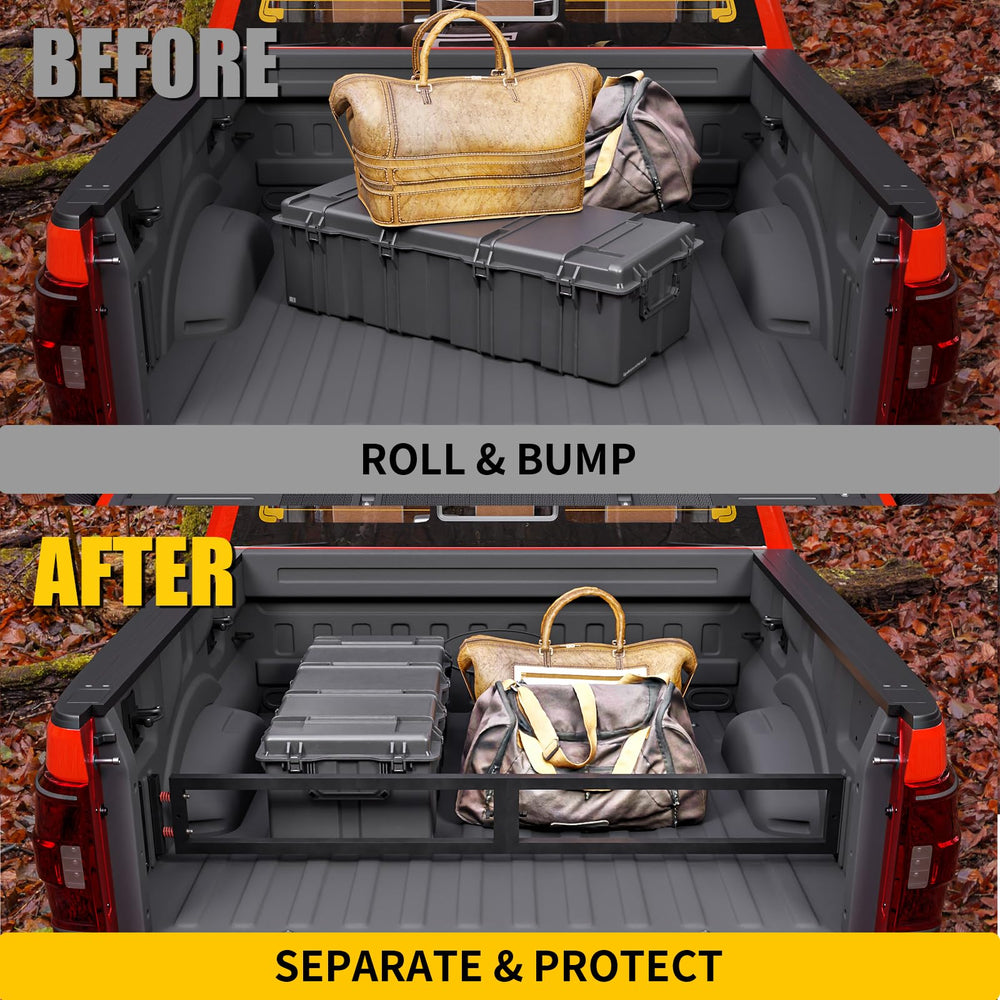 Maxzina foldable cargo divider in aluminum for easy storage after trips.