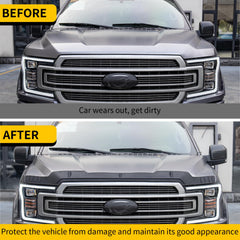 Maxzina hood protector deflects stones on Ford F-150 in use.