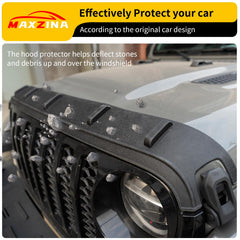 Maxzina hood protector deflects debris on off-road trails to protect surfaces.
