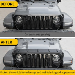 Maxzina hood protector for Wrangler JL hood shield helps deflect rocks and preserve paint.