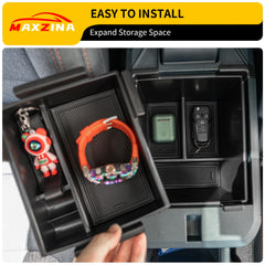 Maxzina Maverick armrest storage box adds organized accessibility inside the cabin.