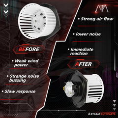 MAYASAF blower motor assembly airflow test demonstrating stronger ventilation.