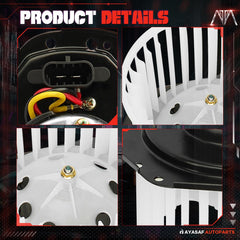 MAYASAF blower motor assembly compatibility chart image for confident vehicle selection.