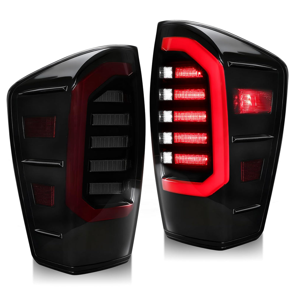 MAYELLO smoked black full LED tail lights for Toyota Tacoma boost nighttime visibility and style