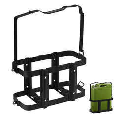 Mayouko lockable Jerry can holder rack front view for secure vehicle attachment