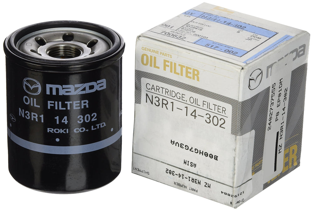 Mazda oil filter cartridge N3R1-14-302 ensures proper fit and reliable engine protection.
