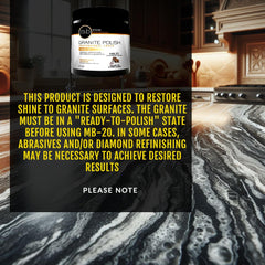 MB Stone Care granite polishing kit helps address minor scratches and dullness with guidance.