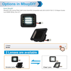 MbuyDIY F-150 Raptor license plate light with 18 SMDs for bright nighttime visibility.