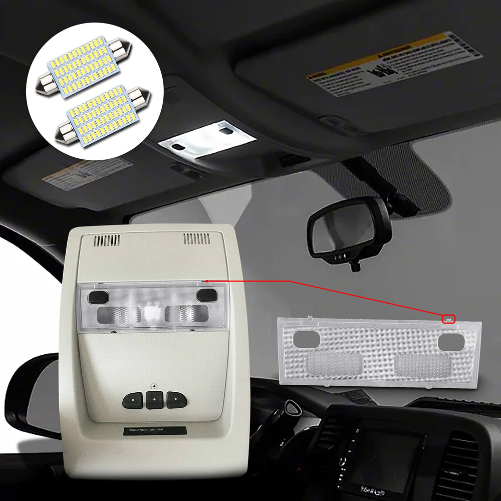 MbuyDIY overhead console with white LED bulbs improves cabin brightness