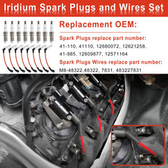 MCCKLE M8-48322 spark plug wires bundle showing durable connections