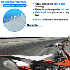 MCHMFG universal ribbed seat cover fits a wide range of dirt bikes with a generous 850x440mm sheet.