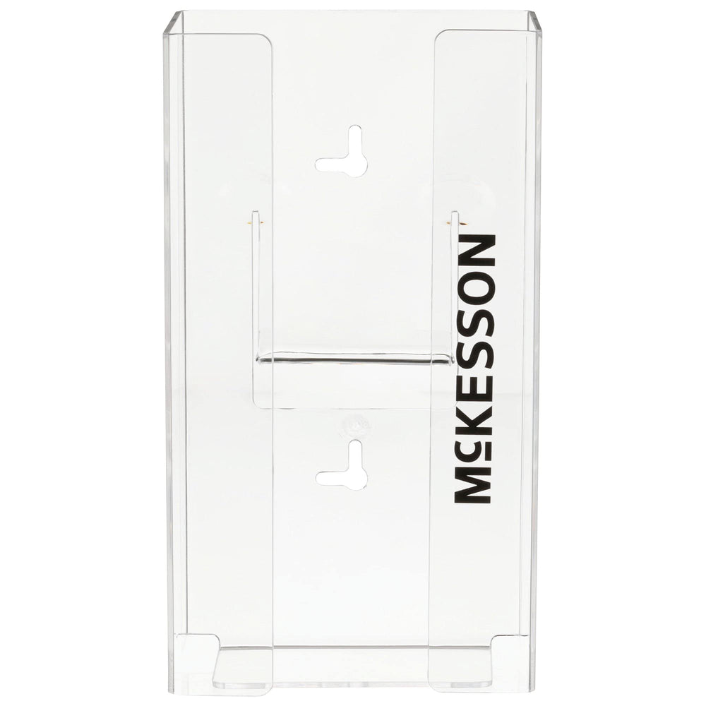 McKesson Glove Box Holder in clear front view showing contents visibility