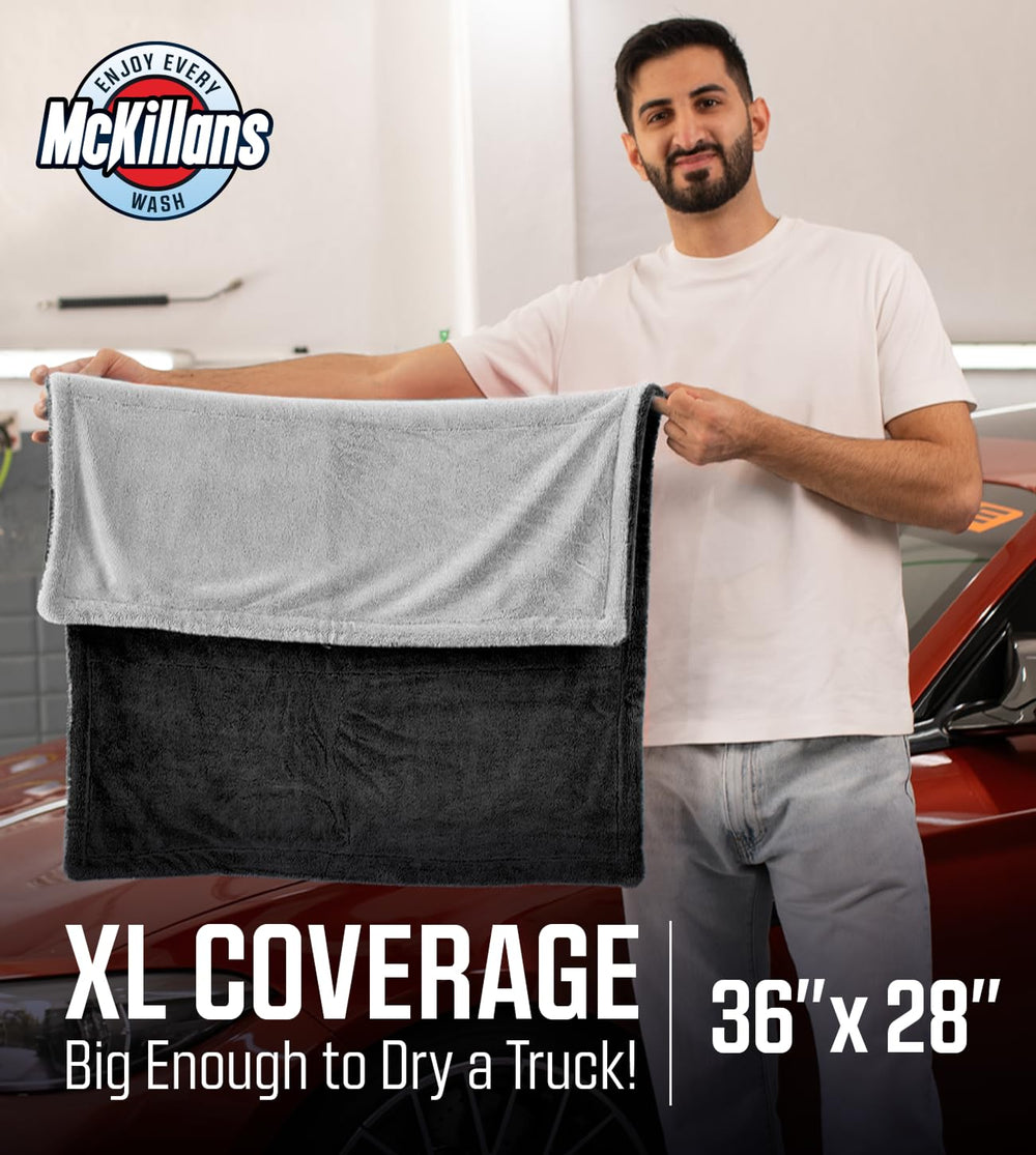 McKillans Extra Large Dual-Color Towel ultra-soft surface dries with no streaks