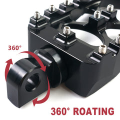 MDPROMCP foot pegs 360 rotation highlight for flexible rider positioning