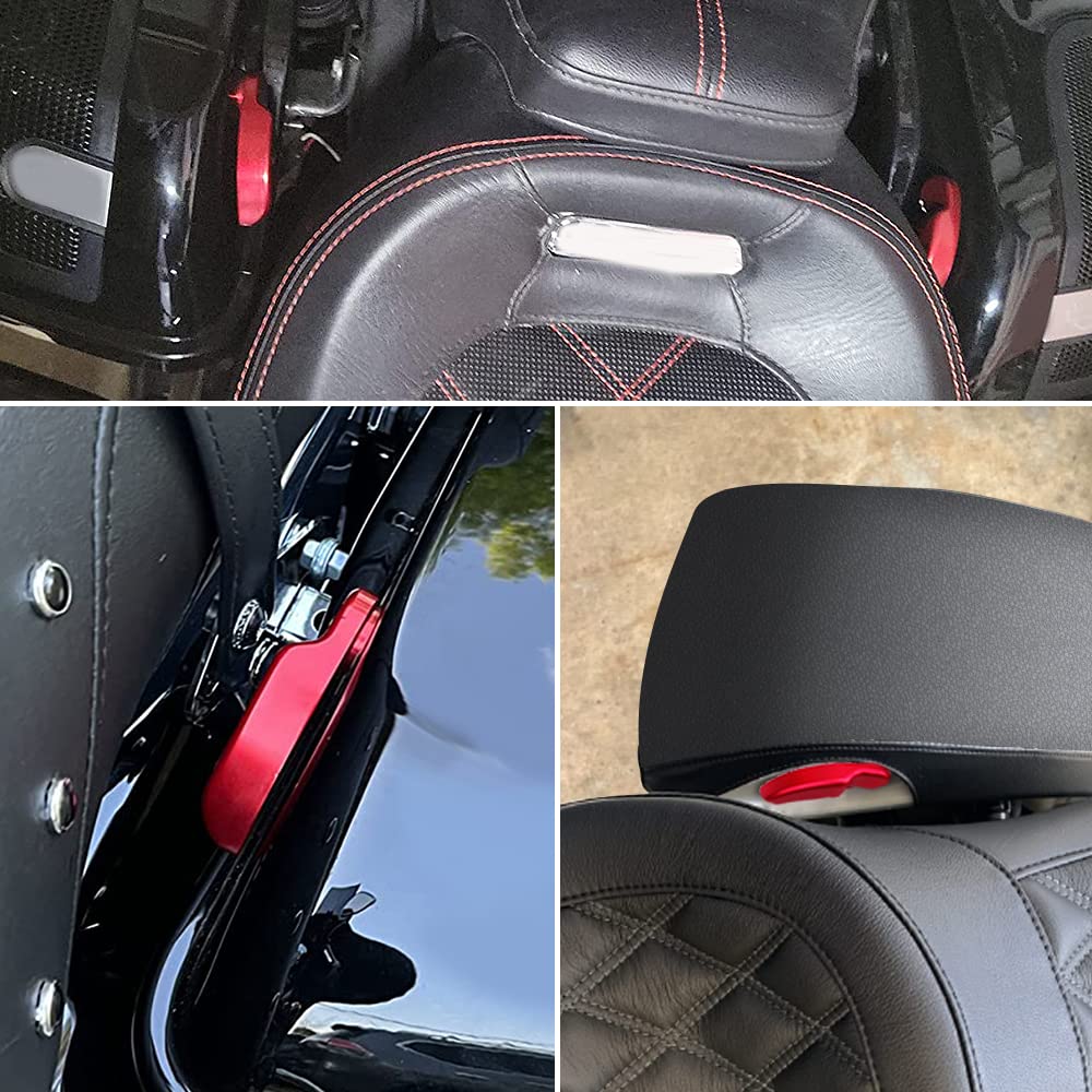 MDPROMCP Harley Street Glide saddlebag accessory—red aluminum lifter with precise fit.