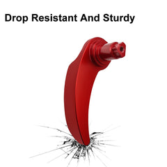 MDPROMCP red anodized latch lever on Harley road king for durability.
