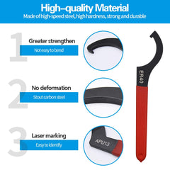 Mdvora coilover spanner 38-42 with hook C design for firm hole alignment