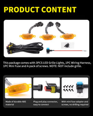 MEALAM Amber LED grille light installation demonstrates fast, drill-free fitting