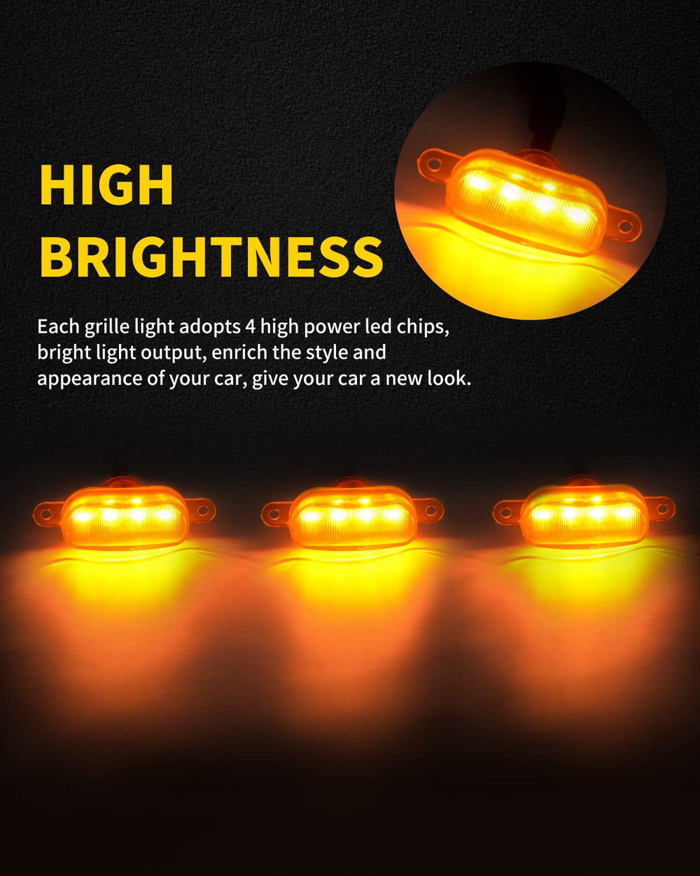 MEALAM Amber LED grille light wiring harness enables clean, plug-and-play upgrade