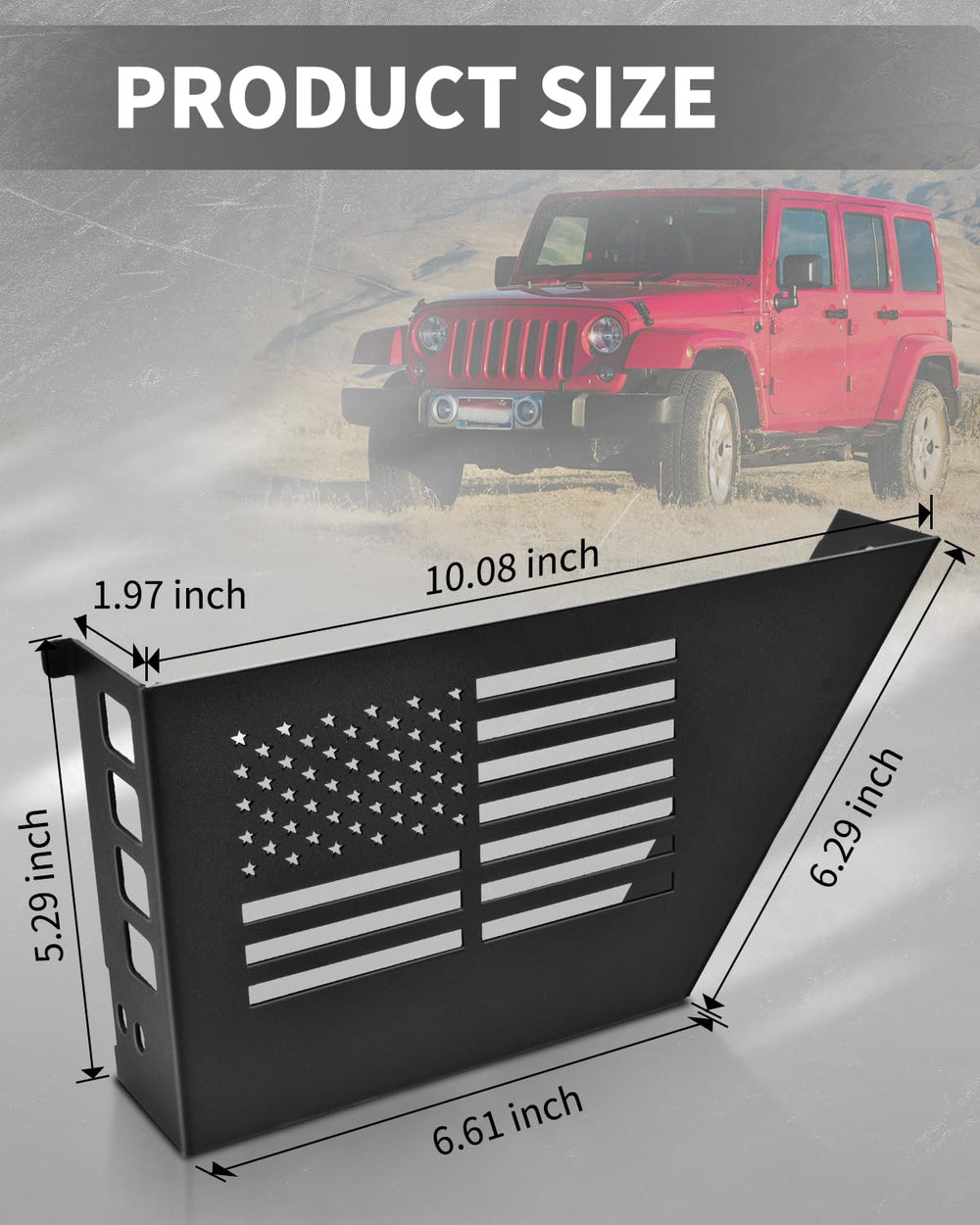 MEALAM Jeep Wrangler front door storage box interior view showing pockets